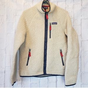 PATAGONIA Cream/Navy  Deep Pile Fleece Jacket